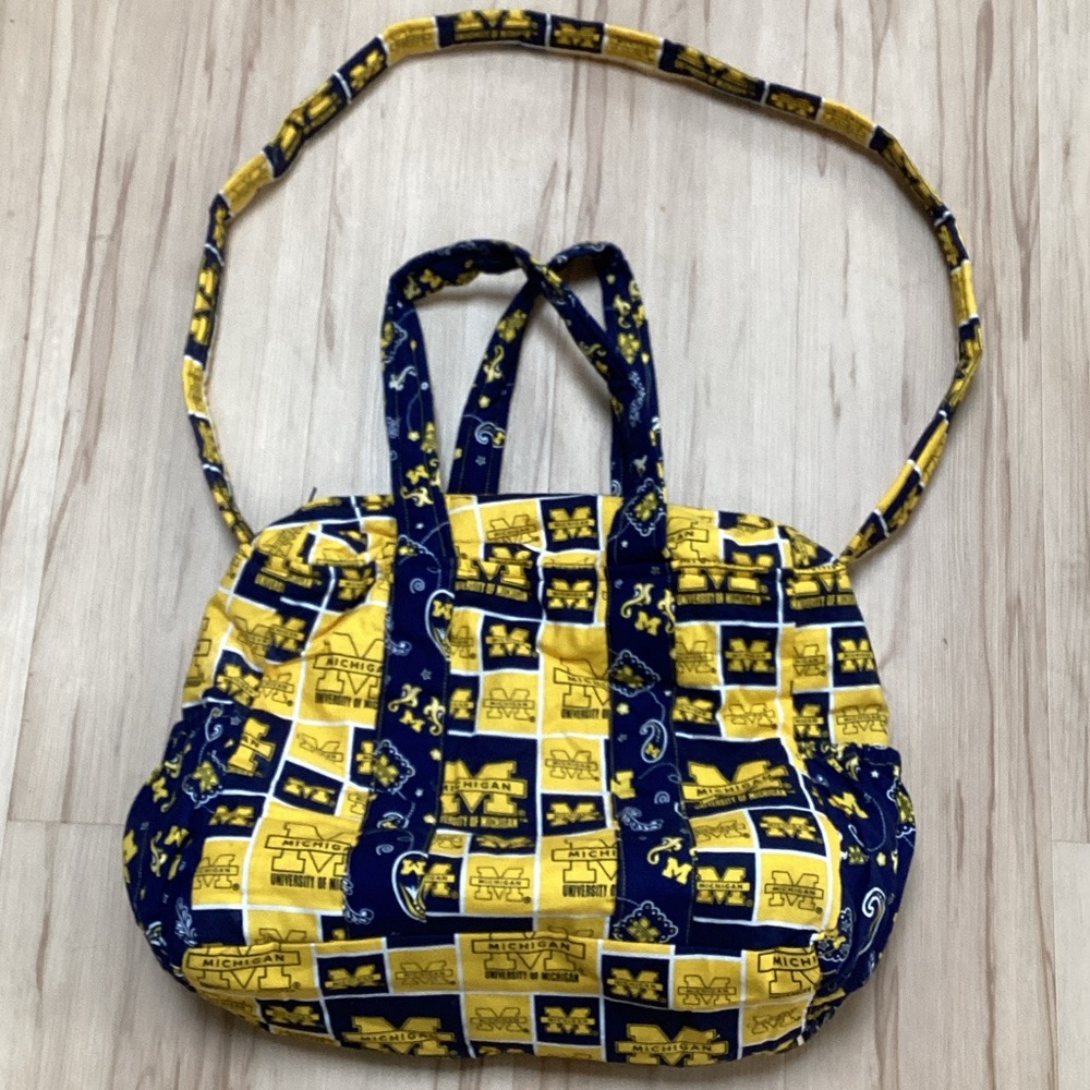 University of Michigan Logo Blue Yellow Patterned‎ Cloth Women's Bag Purse
